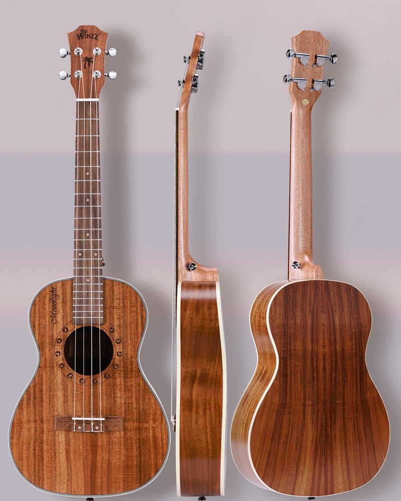 Winzz Baritone Ukulele 30 Inch for Beginners, KOA Ukelele Kit for Starter or Professional Best Selection Wood - Natural Matte - Image 3